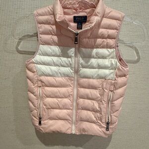 Polo by Ralph Lauren Pink and White Quilted Vest